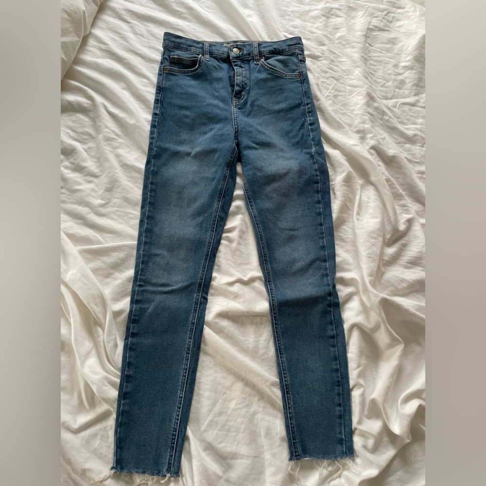 Topshop Moto Jamie jeans in light blue wash